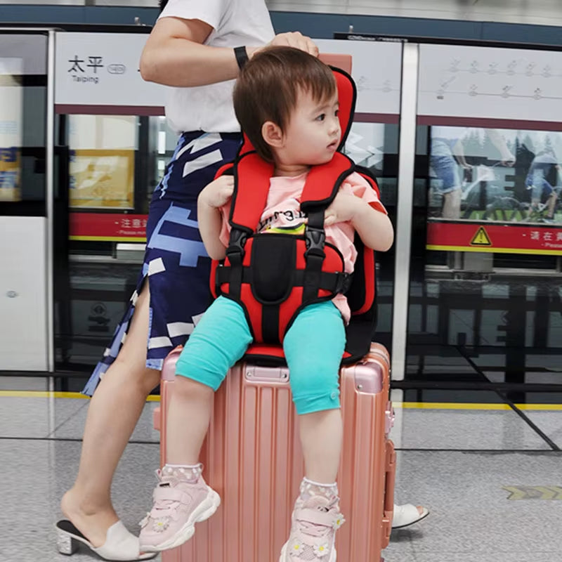 Baby Travel Suitcase Cushion with Harness Suit for Car Seat Dinner Chair Matress Safety Belt Foldable Baby Accessories